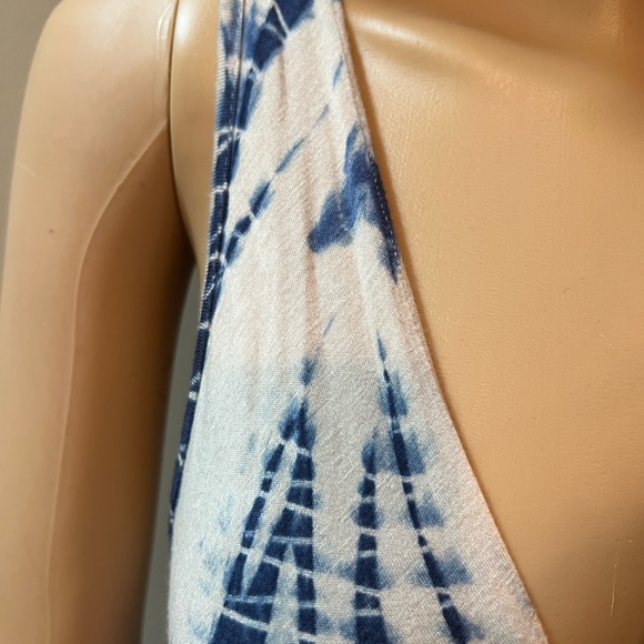 Miss Me Blue/Cream Tie-Dyed Floorlength Maxi Dress SizeM/L - Picture 4 of 10